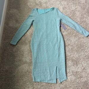 Jennifer Lopez Sequin & Pearl Textured Sweater Dress Size 14